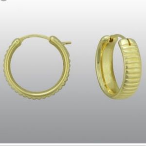 10K Resin Round Ribbed Hoop earrings